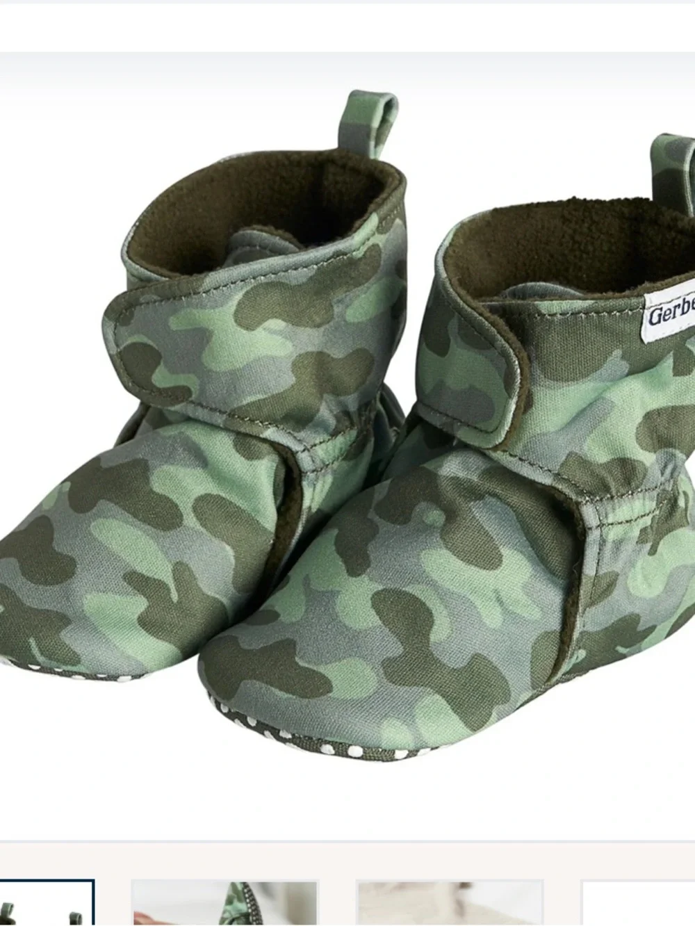 Baby booties Lot-  Sherpa Booties + Green Camo Soft Soles - 2 Pack